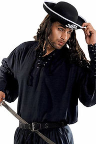 Black Medieval Pirate Shirt Renaissance Clothing Shirt Costume For Men